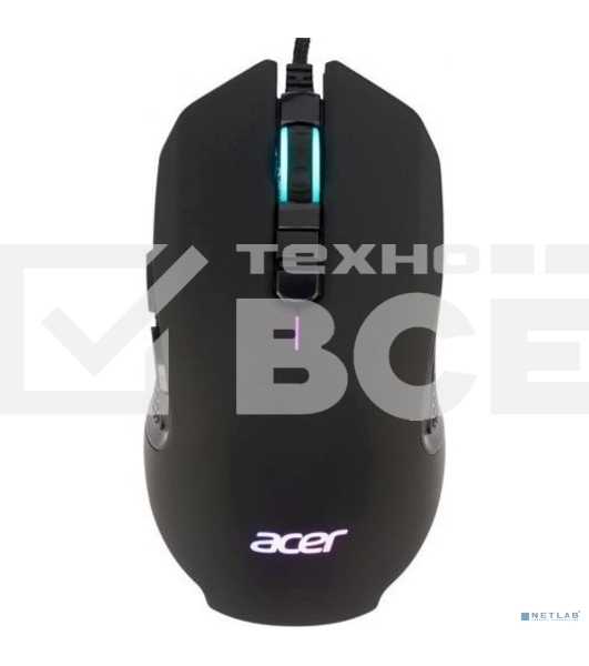 Мышь проводная Acer OMW160 черный, 6400 dpi, USB, кнопки - 8