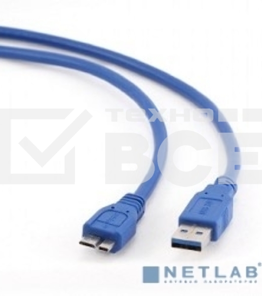 Кабель USB 3.0 для соед. 1.8м А-microB (5 pin) Gembird PRO позол.конт., пакет CCP-mUSB3-AMBM-6