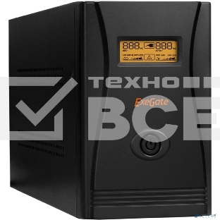 Источник бесперебойного питания ExeGate EP285519RUS SpecialPro Smart LLB-2000.LCD.AVR.EURO.RJ.USB 2000VA/1200W, LCD, AVR, 4 евророзетки, RJ45/11, USB, черный