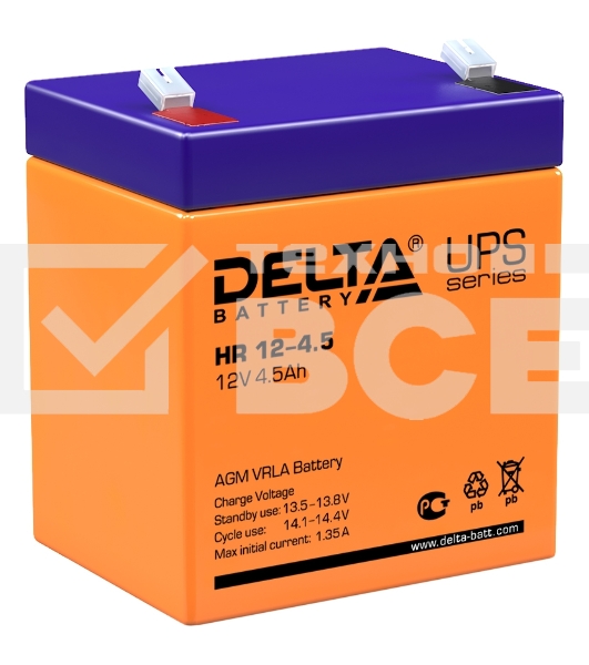 Батарея Delta HR 12-4.5 (12V, 4.5Ah)