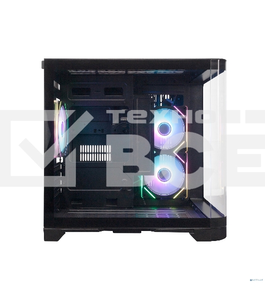 Компьютерный корпус 1STPLAYER UVIEW UV5 ARGB черный mATX 3x120mm ARGB fans UV5-BK-2FC7R-1FC7