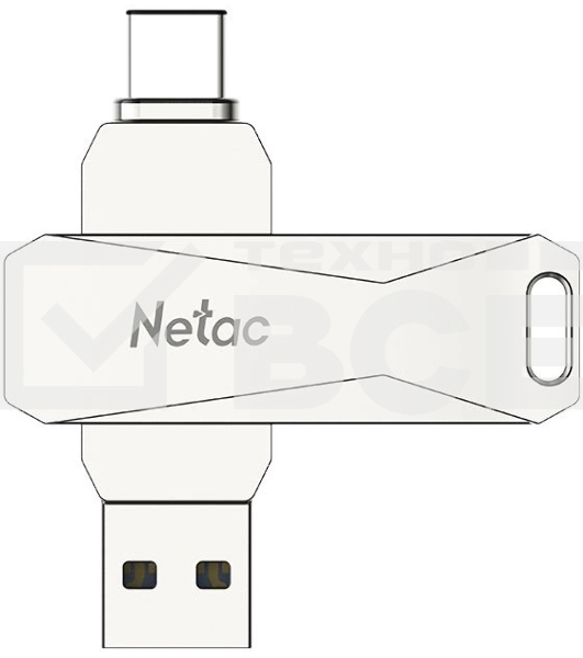 Флеш диск USB Drive Netac U782C dual USB3.0+TypeC 64GB, retail version
