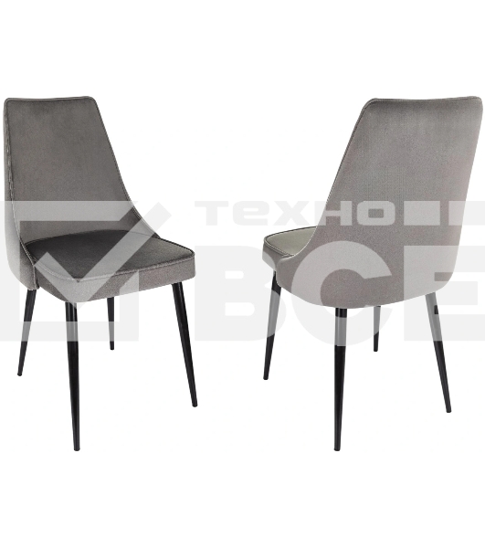 Стул для дома Бюрократ CH-K4_2 комплект 2 шт т. серый Holland 18 металл черный на ножках