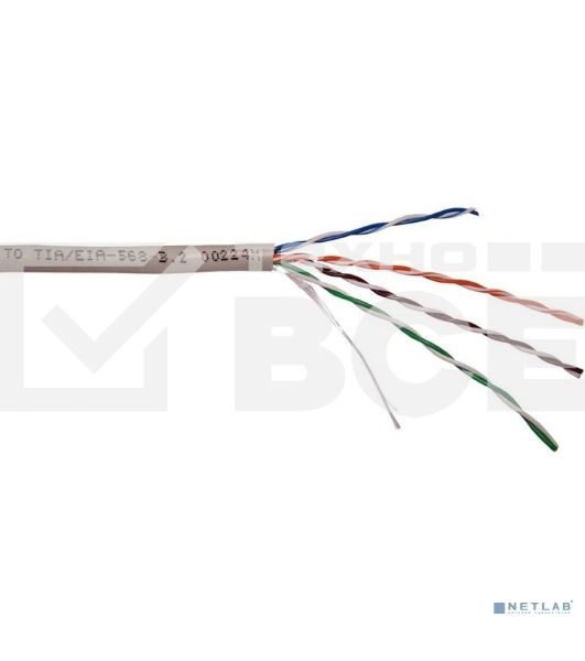 Кабель информационный Lanmaster NM-UTP5E4PR-CCA кат.5е U/UTP не экранированный 4X2 PVC внутренний 305м серый