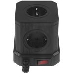 Сетевой фильтр Cablexpert Tower, TWR-5-U4-B-3, 5 р, 10А, 4хUSB, 3.1А, 3 м, ур.защиты 4+, черный, коробка, фото3
