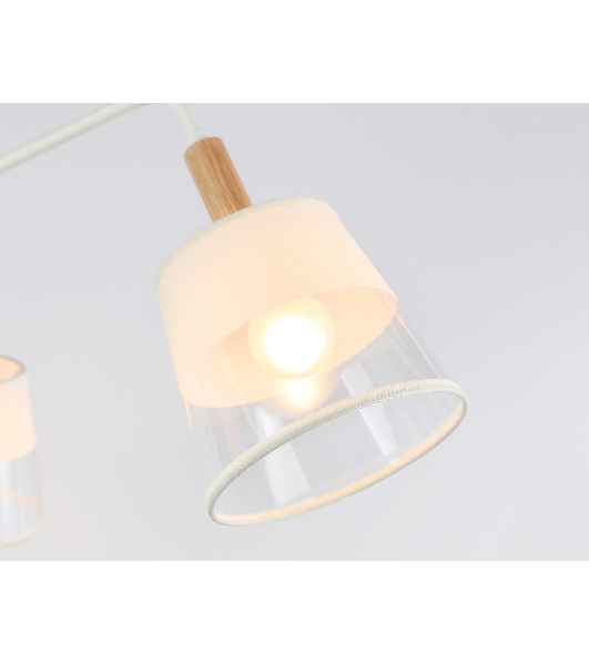 Светильник Ambrella light TR4737/3 WH/LW белый/светлое дерево E27/3 max 40W D760*350
