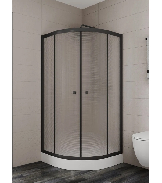 Душевой уголок BAU Dream Hit Black с поддоном 100x100х195, рифленое закаленное стекло, черный профил