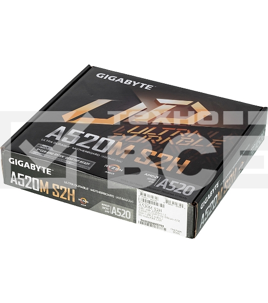 Материнская плата Gigabyte A520M S2H, AM4, AMD A520, 2xDDR4, 4xSATA, 1xM.2, 1xPCIe 3.0 x16, 2xPCIe x1, 1xHDMI, 1xDVI-D, 1xVGA, 1x 1Gb LAN, 4xUSB-A 3.2 Gen 1, 2xUSB-A 2.0, 3x3.5 мм, 7.1, mATX