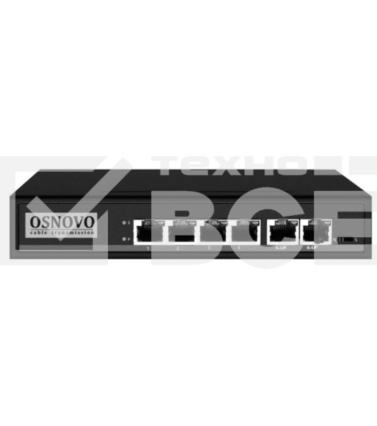 Коммутатор Osnovo SW-20600/A(80W) 6x100Mb 4PoE+ 80W неуправляемый