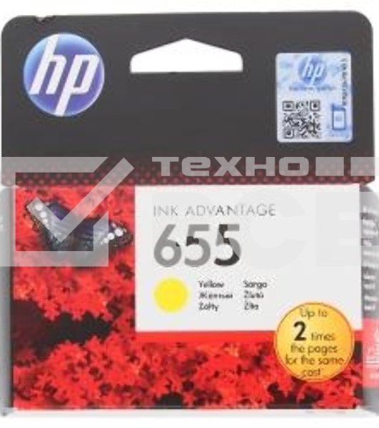 Картридж струйный HP 655 CZ112AE желтый для HP DJ IA 3525/4615/4625/5525/6525 (600стр.)