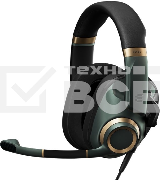 Игровая гарнитура EPOS H6 PRO Closed зелёная (Sennheiser, mini jack 3.5 мм, PC / Soft phone, PS4, Xbox One, Nintendo Switch, Mac OSX, PS5, Xbox Series X)