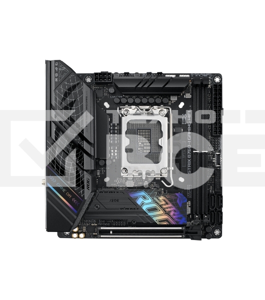 Материнская плата ASUS ROG STRIX B760-I GAMING WIFI, LGA 1700, Intel B760, 2xDDR5, 4xSATA, 2xM.2, 1xPCIe 5.0 x16, 1xHDMI, 1xDP, 1x 2.5Gb LAN, 3xUSB-A 2.0, 3xUSB-A 3.2 Gen 1, 1xUSB-C 3.2 Gen 1, 1xUSB-C 3.2 Gen 2x2, 5x3.5 мм, 7.1, Mini-ITX