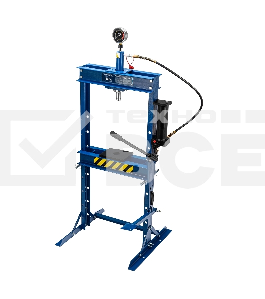 Пресс гидравлический с манометром и педалью, 12 т (комплект из 2 частей) Stels