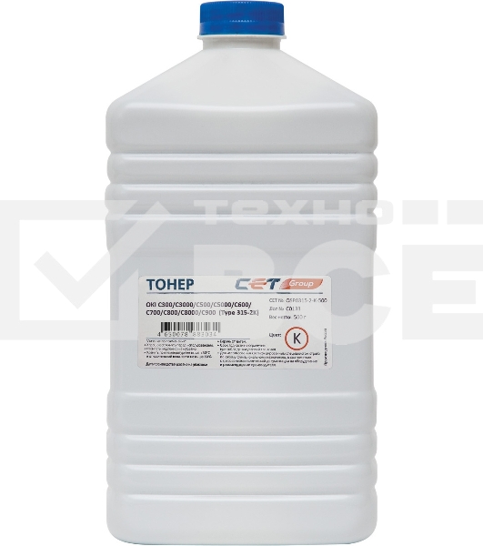 Тонер Type 315-2 для OKI Pro9431, C300/C3000/C500/C5000/C600/C700/C800/C8000/C900 series (Japan) Black, 500г/бут, (унив.), OSP0315-2-K-500