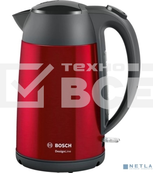 Чайник электрический Bosch TWK3P424 1.7л. 2400Вт красный (корпус: нержавеющая сталь)