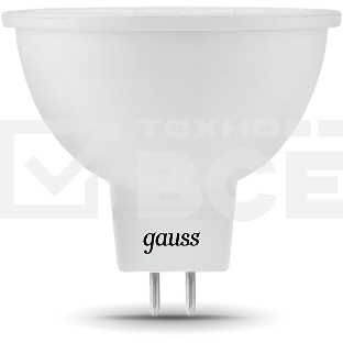 Лампа светодиодная Gauss Black 7Вт цок.:GU5.3 рефлек. 220B 3000K св.свеч.бел.теп. MR16 (упак.:10шт) (101505107)
