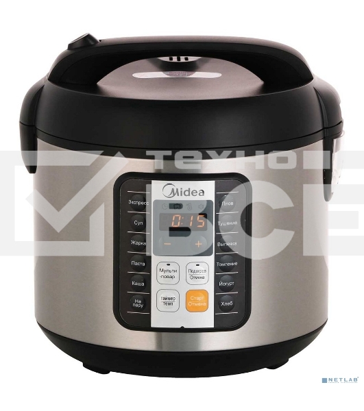 Мультиварка Midea MPC-6032 Мощность 850 Вт, Емкость чаши 5 литров, 11 автоматических программ, Режим МУЛЬТИПОВАР, автоподогрев, Сенсорное управление, Таймер на 24 часа, Съемная чаша, Книга на 80 рецептов в подарок, Набор принадлежностей в комплект