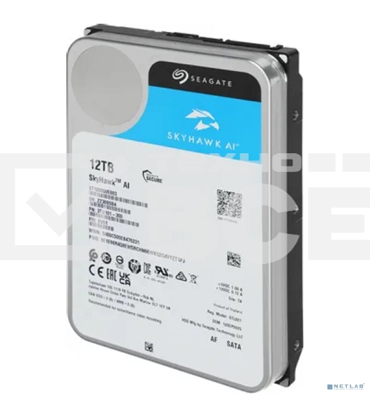 Жесткий диск Seagate SkyHawk AI ST12000VE003 12TB, 3.5', 7200RPM, SATA, 512MB