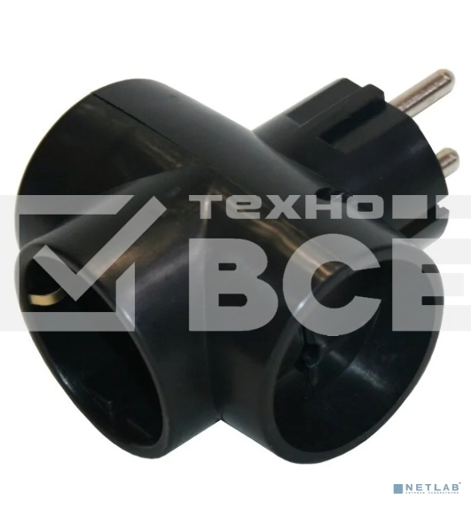 Сетевой разветвитель Perfeo 'RU POWER', PF_C3362 (3 гнезда, 16А, 1гн/з, 2гн/бз черный (3T1))