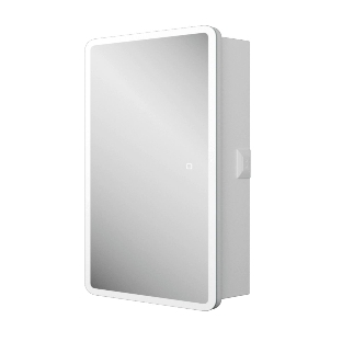 Зеркальный шкаф Bau Stil 50х80, LED подсветка, сенсор, плавное закрывание, оборачиваемый