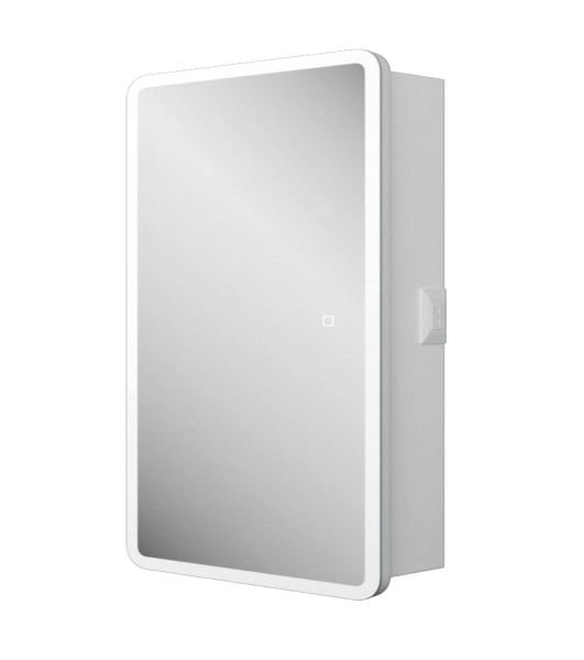 Зеркальный шкаф Bau Stil 50х80, LED подсветка, сенсор, плавное закрывание, оборачиваемый