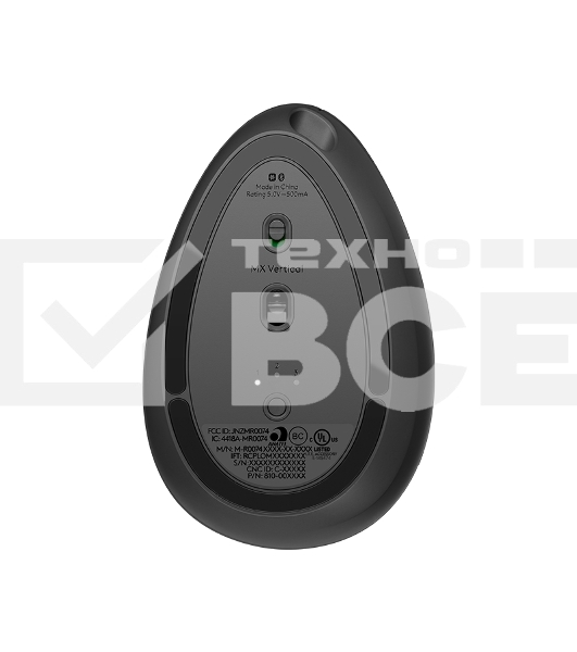 Мышь беспроводная/проводная Logitech MX Vertical графитовый, 4000 dpi, радиоканал, Bluetooth, USB, кнопки - 6