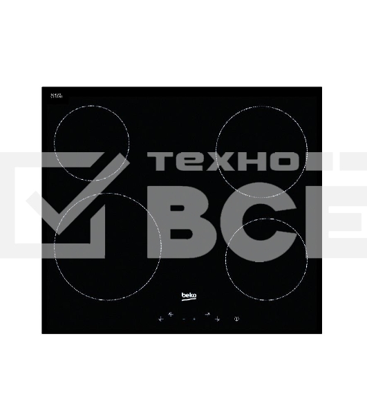 Встраиваемая электрическая варочная поверхность Beko HIC 64401, Черный