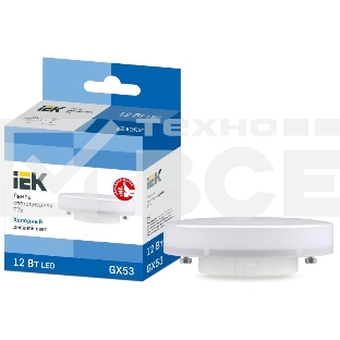 Лампа светодиодная Iek LLE-T80-12-230-65-GX53 ECO T75 таблетка 12Вт 230В 6500К GX53 IEK