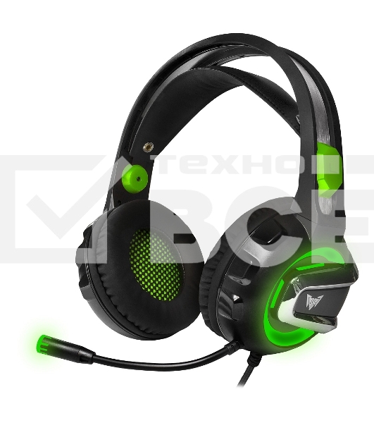 Гарнитура игровая Crown CMGH-3002 черный/зеленый