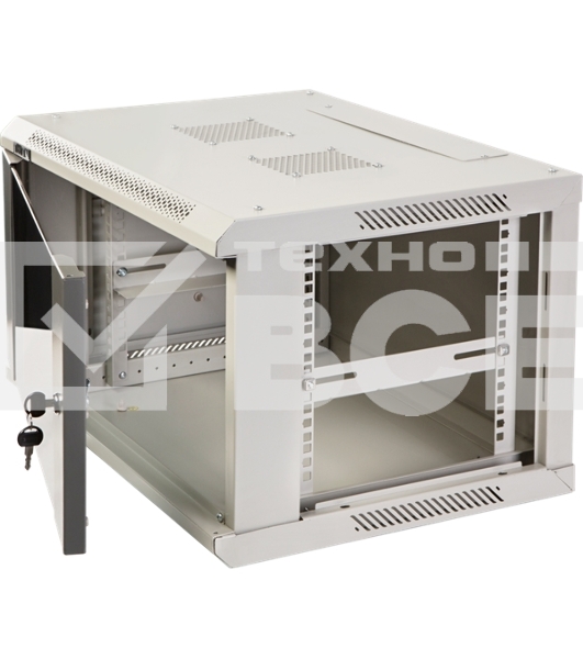 Шкаф коммутационный Lanmaster (TWT-CBWPG-6U-6X4-GY) 6U 600x400мм пер.дв.стекл 60кг серый