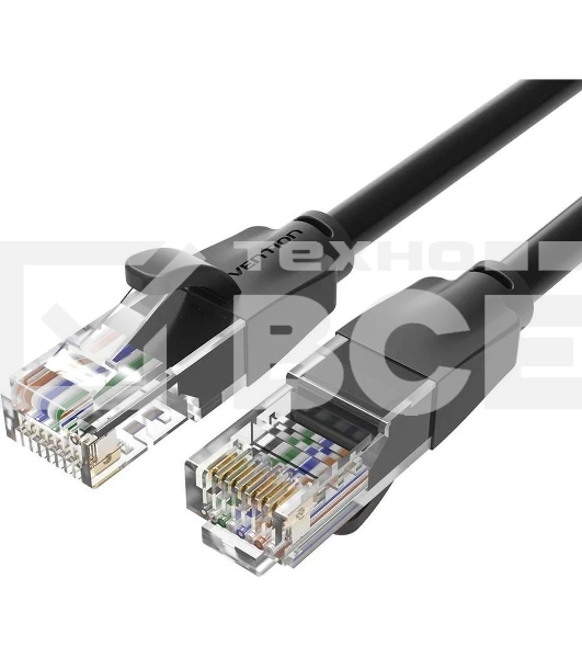 Патч-корд Vention прямой UTP cat.6, RJ45 - 10м. Черный