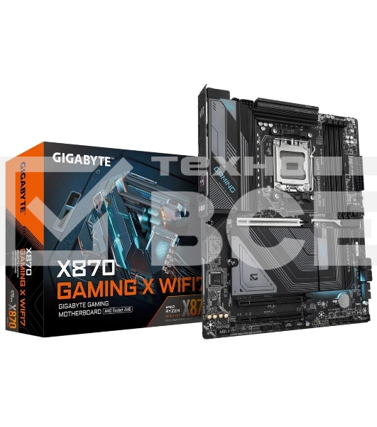 Материнская плата Gigabyte X870 GAMING X WIFI7, AM5, AMD X870, 4xDDR5, 4xSATA, 3xM.2, 1xPCI-E 5.0 x16, 2xPCI-E 3.0 x1, 1xHDMI, 1xUSB-C (DP), 1x 2.5Gb LAN, 4xUSB-A 2.0, 3xUSB-A 3.2 Gen 1, 1xUSB-A 3.2 Gen 2, 2xUSB-C 3.2 Gen 2 (USB4), 3x3.5 мм, 7.1, ATX