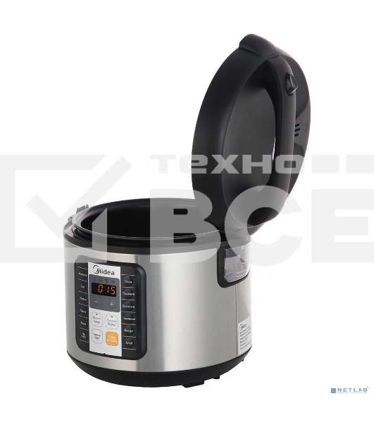 Мультиварка Midea MPC-6032 Мощность 850 Вт, Емкость чаши 5 литров, 11 автоматических программ, Режим МУЛЬТИПОВАР, автоподогрев, Сенсорное управление, Таймер на 24 часа, Съемная чаша, Книга на 80 рецептов в подарок, Набор принадлежностей в комплект