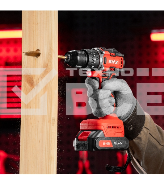 Дрель-шуруповерт аккумуляторная ударная бесщет. CIDS-BL-20, Li-Ion, 20 В MTX