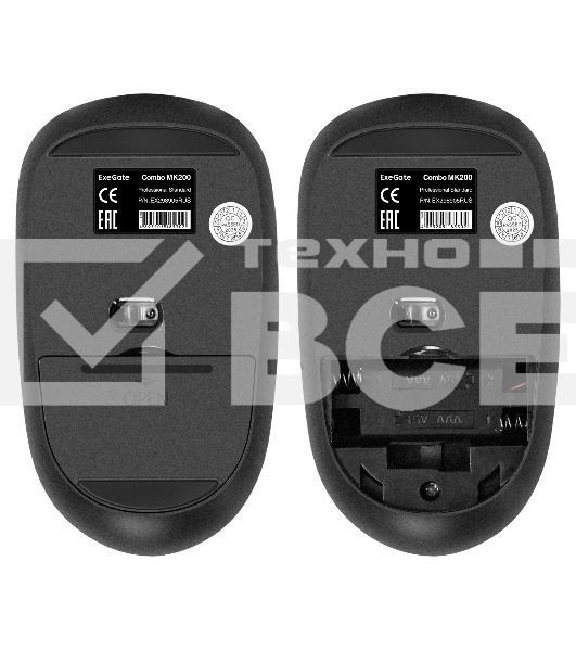 Комплект клавиатура+мышь ExeGate Professional Standard Combo MK200 беспроводной, USB, 1200 DPI, чёрный