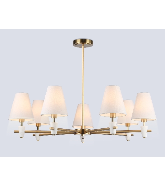 Люстра Ambrella light LH75045/7 BS/WH латунь/белый E14*7 max 40W D840*580