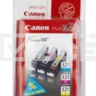 Картридж струйный Canon CLI-521 (2934B010) голубой/пурпурный/желтый набор карт. для Canon Pixma MP540/620/630/980