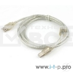 Кабель USB 2.0 Pro Cablexpert CCF-USB2-AMBM-TR-6, AM/BM, 1,8м, экран, феррит.кольца, прозрачный, пакет, фото2