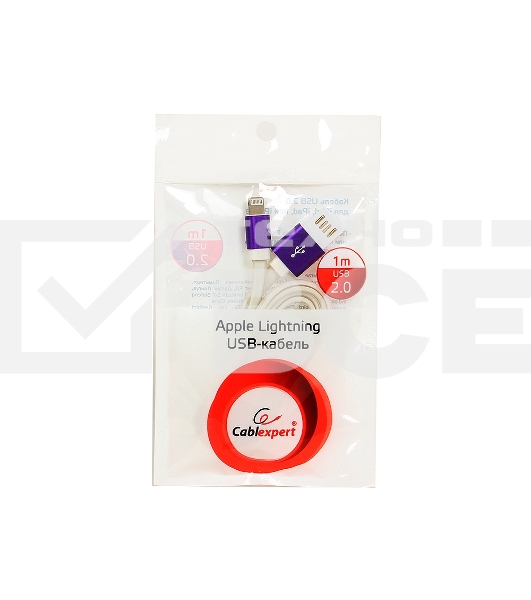 Кабель Gembird  USB 2.0 Cablexpert CC-ApUSBp1m, AM/Lightning 8P, 1м, силиконовый шнур, разъемы фиолетовый металлик, пакет