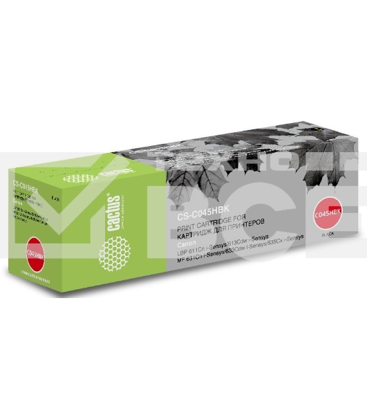Картридж лазерный Cactus CS-C045HBK черный (2800 стр.) для Canon LBP 611Cn/613Cdw/631Cn/633Cdw/635Cx