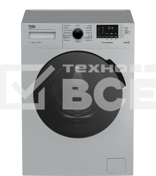 Стиральная машина Beko RSPE78612S серебристый, загрузка фронтальная 7 кг, 1200 об/мин., класс: А