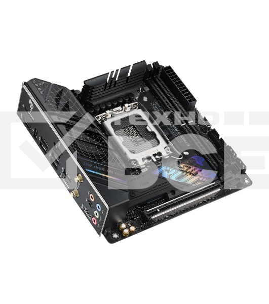 Материнская плата ASUS ROG STRIX B760-I GAMING WIFI, LGA 1700, Intel B760, 2xDDR5, 4xSATA, 2xM.2, 1xPCIe 5.0 x16, 1xHDMI, 1xDP, 1x 2.5Gb LAN, 3xUSB-A 2.0, 3xUSB-A 3.2 Gen 1, 1xUSB-C 3.2 Gen 1, 1xUSB-C 3.2 Gen 2x2, 5x3.5 мм, 7.1, Mini-ITX
