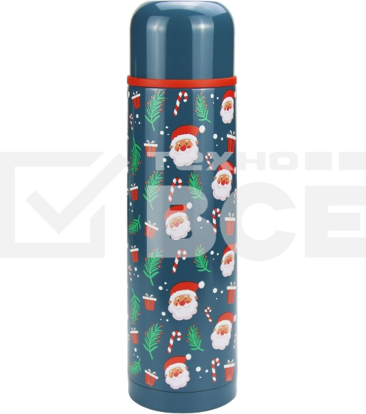 Термос Starwind New Year 12-1000 1 л. зеленый/рисунок