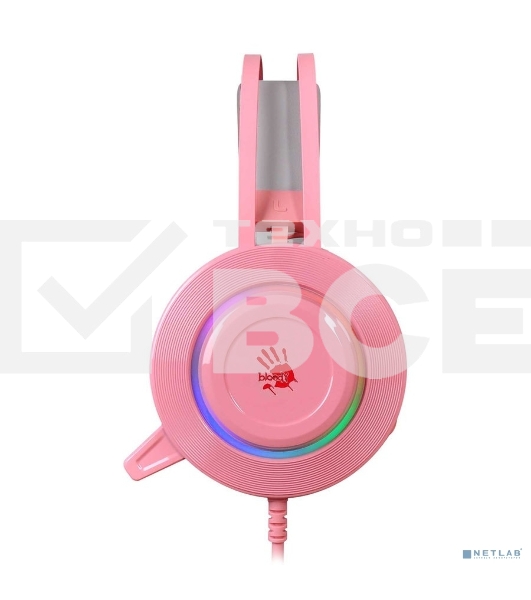 Наушники с микрофоном A4 Bloody G521 розовый 2.3м мониторные USB оголовье (G521 (PINK))