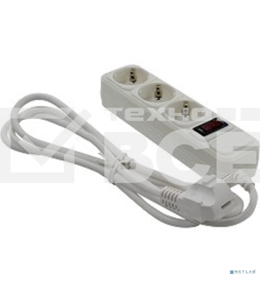 Сетевой фильтр ExeGate EX221178RUS SP-3-1.8W (3 розетки, 1.8м, евровилка, белый)