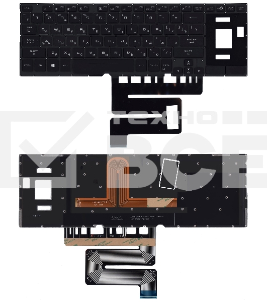 Клавиатура для ноутбука Asus ROG GX501VS GX501VSK черная c подсветкой маленький энтер