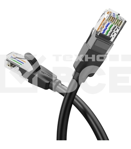 Патч-корд Vention прямой UTP cat.6, RJ45 - 10м. Черный