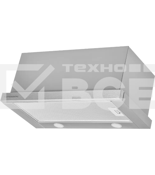 Встраиваемая вытяжка Kuppersberg SLIMTURBO 60 X, ширина 60 см, отвод/рециркуляция, 1500 м3/час, механическое управление, 3 скорости, освещение 2х2 Вт, металлические жироулавливающие фильтры, угольный фильтр KF-ES (опция), 63.4 дБ, обратный клапан, шхвхг:5
