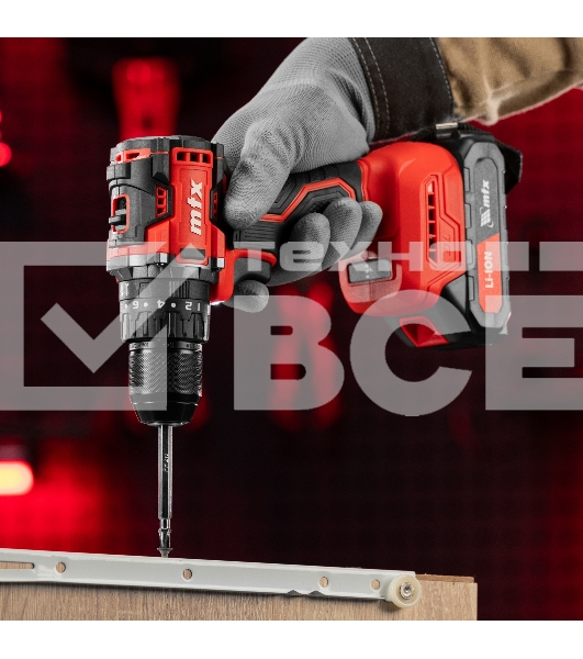 Дрель-шуруповерт аккумуляторная ударная бесщет. CIDS-BL-20, Li-Ion, 20 В MTX