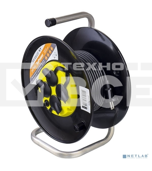 Удлинитель на катушке Perfeo без заземления 'RU POWER', PF_B4669 (20 м 4гн с т/з 10А ПВС 2х1 IP44 (РБК16))